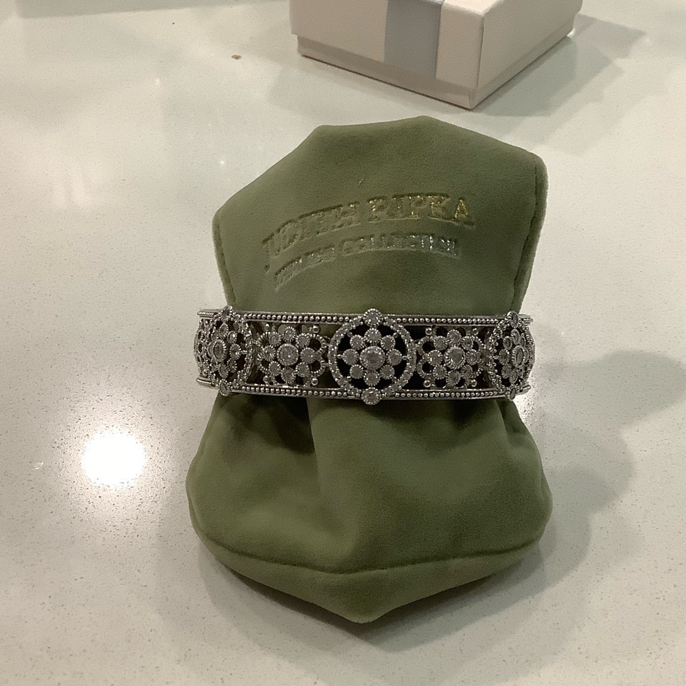 Judith Ripka Silver Floral Bracelet